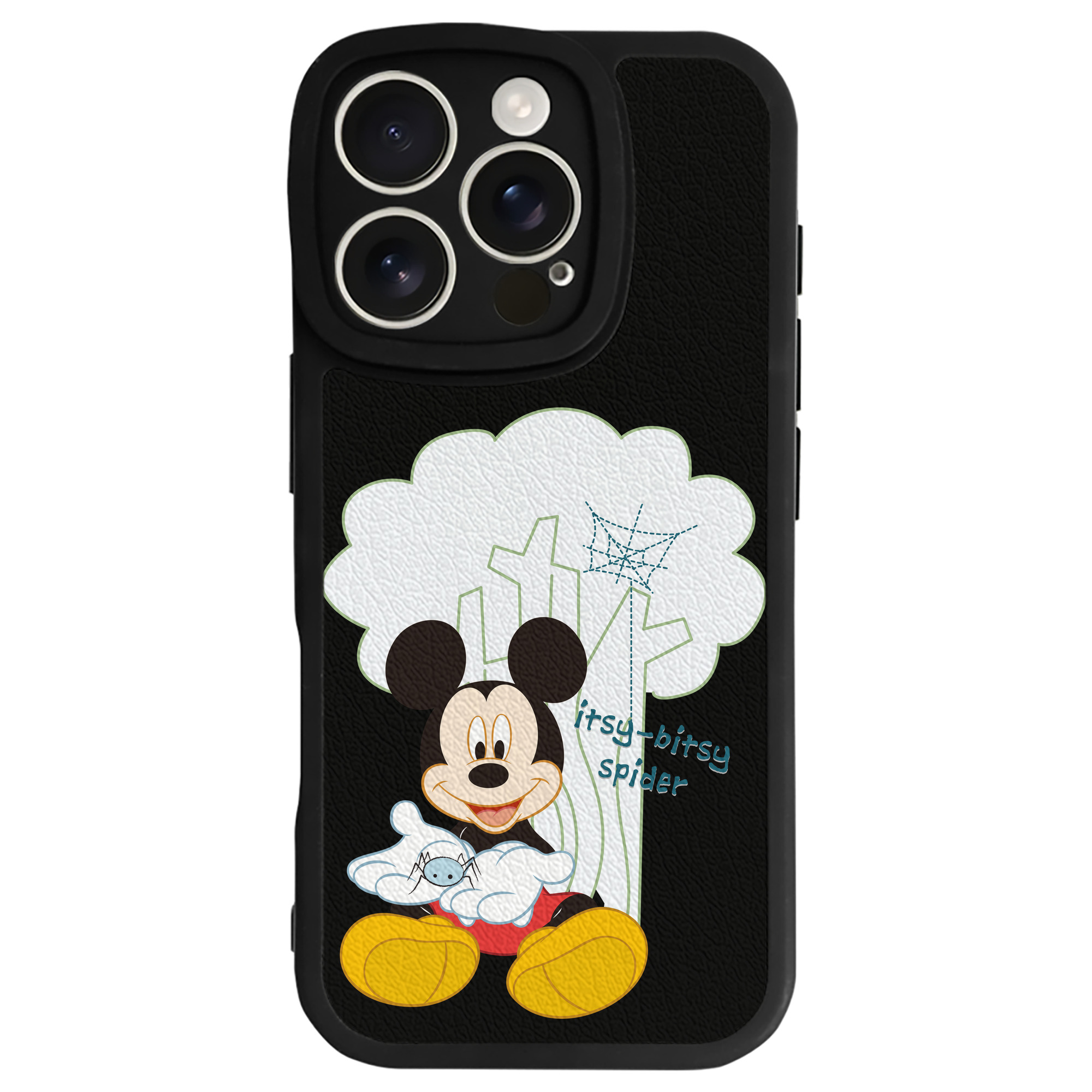 （画像用） ミッキーマウス Mickey Mouse 【iPhone 16シリーズ対応】シリコンスマホケース（レザー調） 材質：シリコン